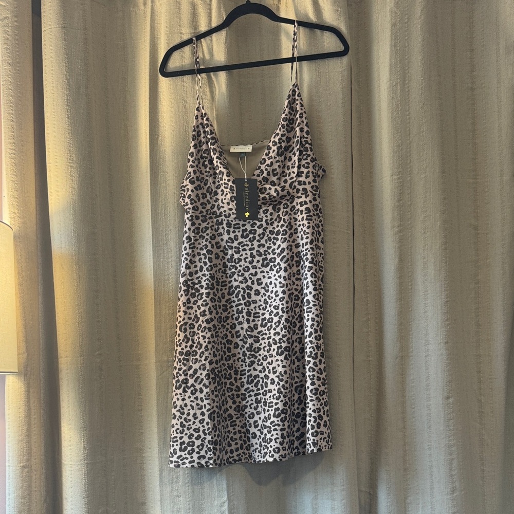NWT Baileys Blossoms Leopard Print Spaghetti Strap Dress, XL